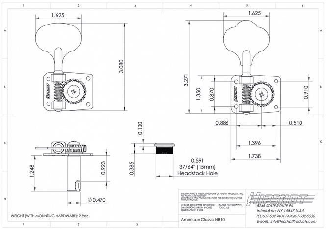 Hovedbilde Hipshot HB10 - nickel - diskantside