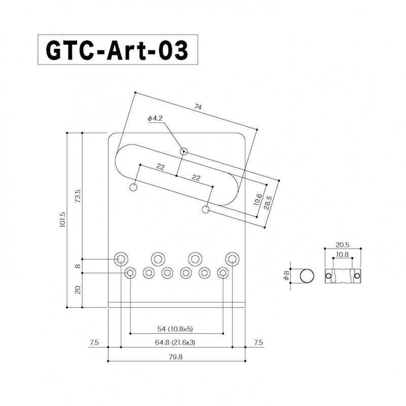 Hosco ArtBridge for Fender Telecaster - gravert krom